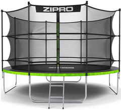 Батут Zipro 374 см із внутрішньою захисною сіткою Jump Pro 12FT + сумка для взуття