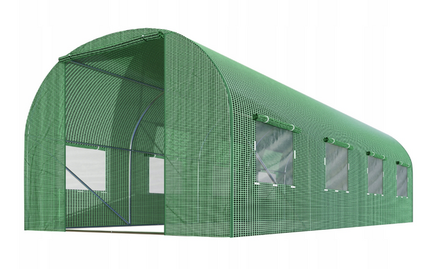 Садовая теплица с окнами Plonos 9m2 Зеленая = 200х450х200 см (4915-A)