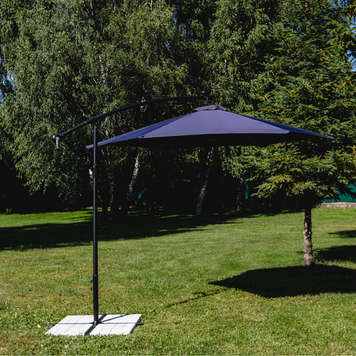 Складна садова парасолька LEOBRO з боковим подовжувачем і LED підсвічуванням, синій