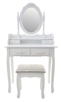 Косметический туалетный столик с табуретом FUNFIT White (2781)