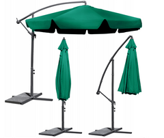 Складна садова парасолька з боковим подовжувачем Plonos Зелена (4232)