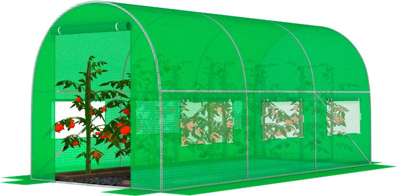 Садова теплиця з вікнами FunFit Garden 9m2 = 450*200*200 (Зелена)