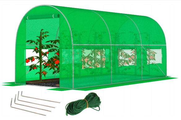 Садова теплиця з вікнами FunFit Garden 7m2 = 350*200*200 (Зелена)
