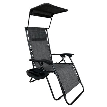 Розкладне крісло шезлонг Zero Gravity LEOBRO з козирком