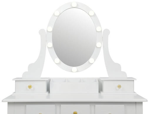 Косметический туалетный столик с табуретомFUNFIT White LED (2785)