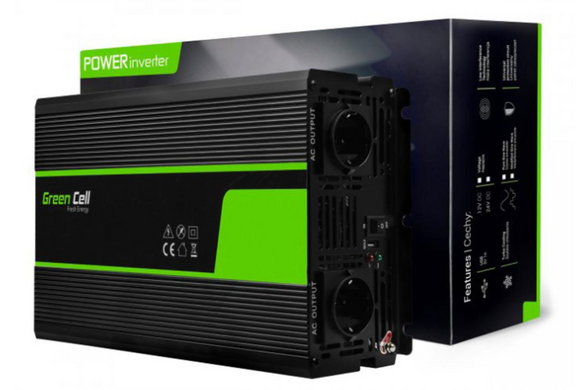 Автомобильный инвертор Green Cell 12V на 230V 3000W/6000W (INV15) Чистый синус