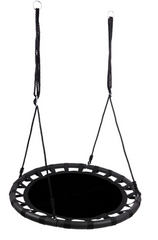 Садова гойдалка гніздо підвісна FUN FIT Чорна кругла для дітей 100 см