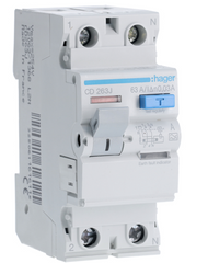 Пристрій захисного відключення Hager CD263J 2P 63A 30mA AC