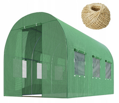 Садовая теплица с окнами Plonos 6m2 Зеленая = 200х300х200 см (4910-A)